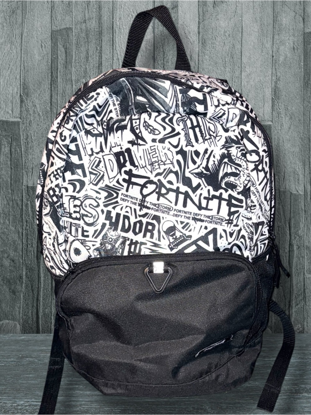 🌼Fortnite Kids Black & White Graphic School Backpack by